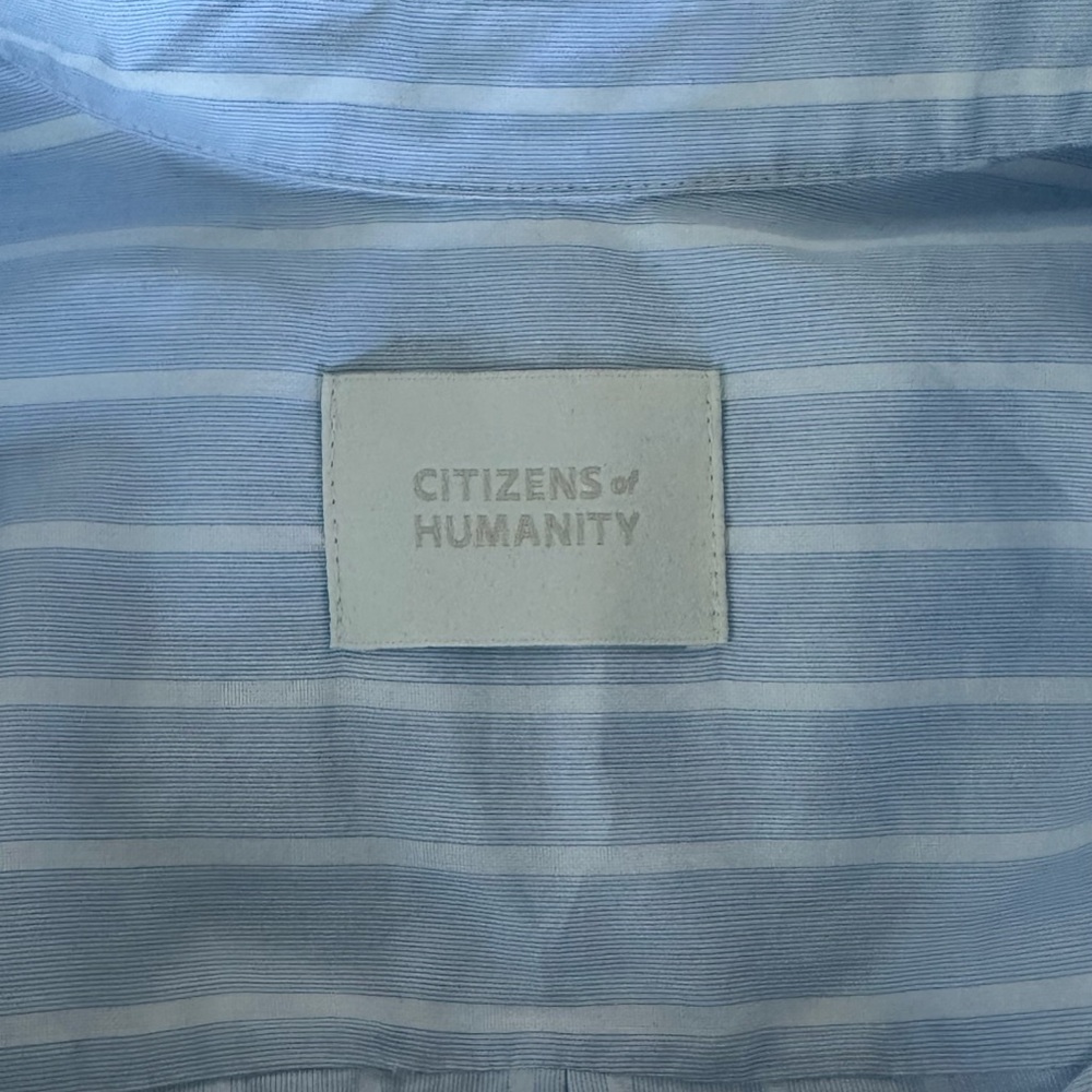Citizens Of Humanity Light Blue & White Striped Button-Down Shirt - Picture 6 of 7